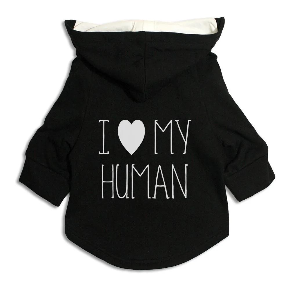 "I Love My Human" Dog Hoodie Jacket