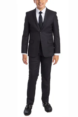 "Noah" Perry Ellis Kids Charcoal Suit (5-Piece Set)