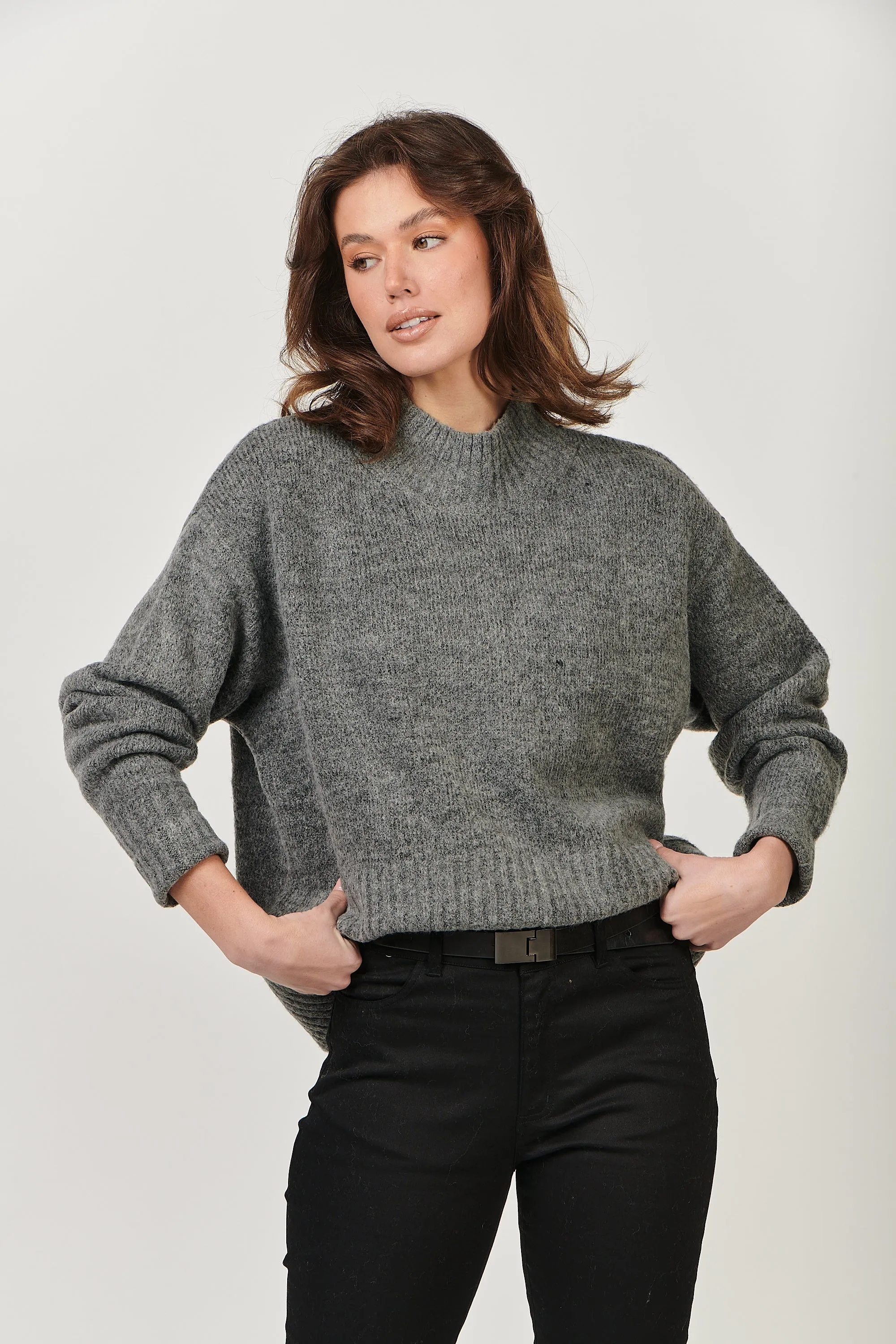 RE-47 Soft Blend Jumper in Charcoal