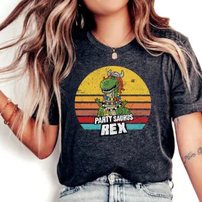 Retro Party Dinosaur Shirt for Women