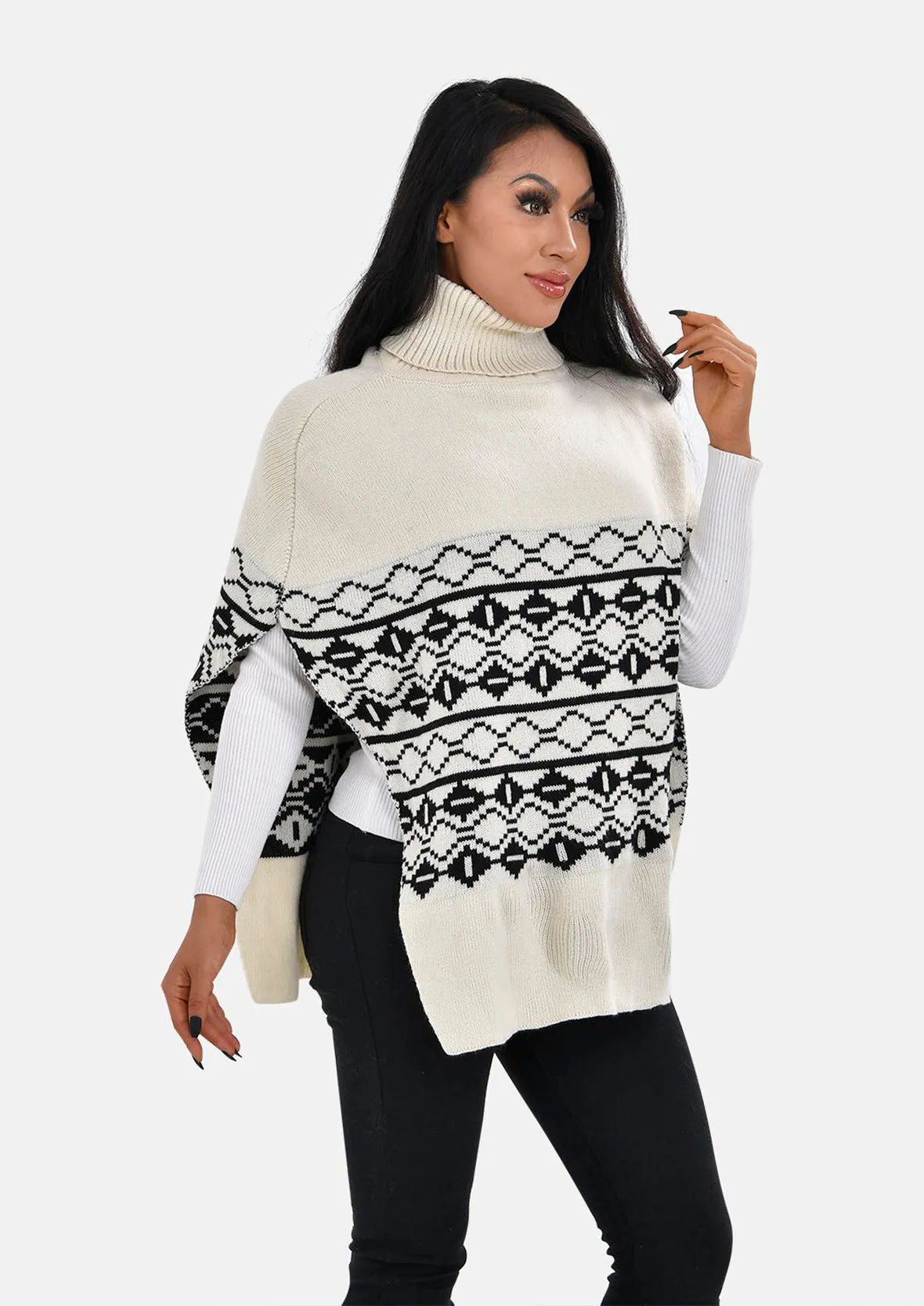 Roll neck sleeveless jumper