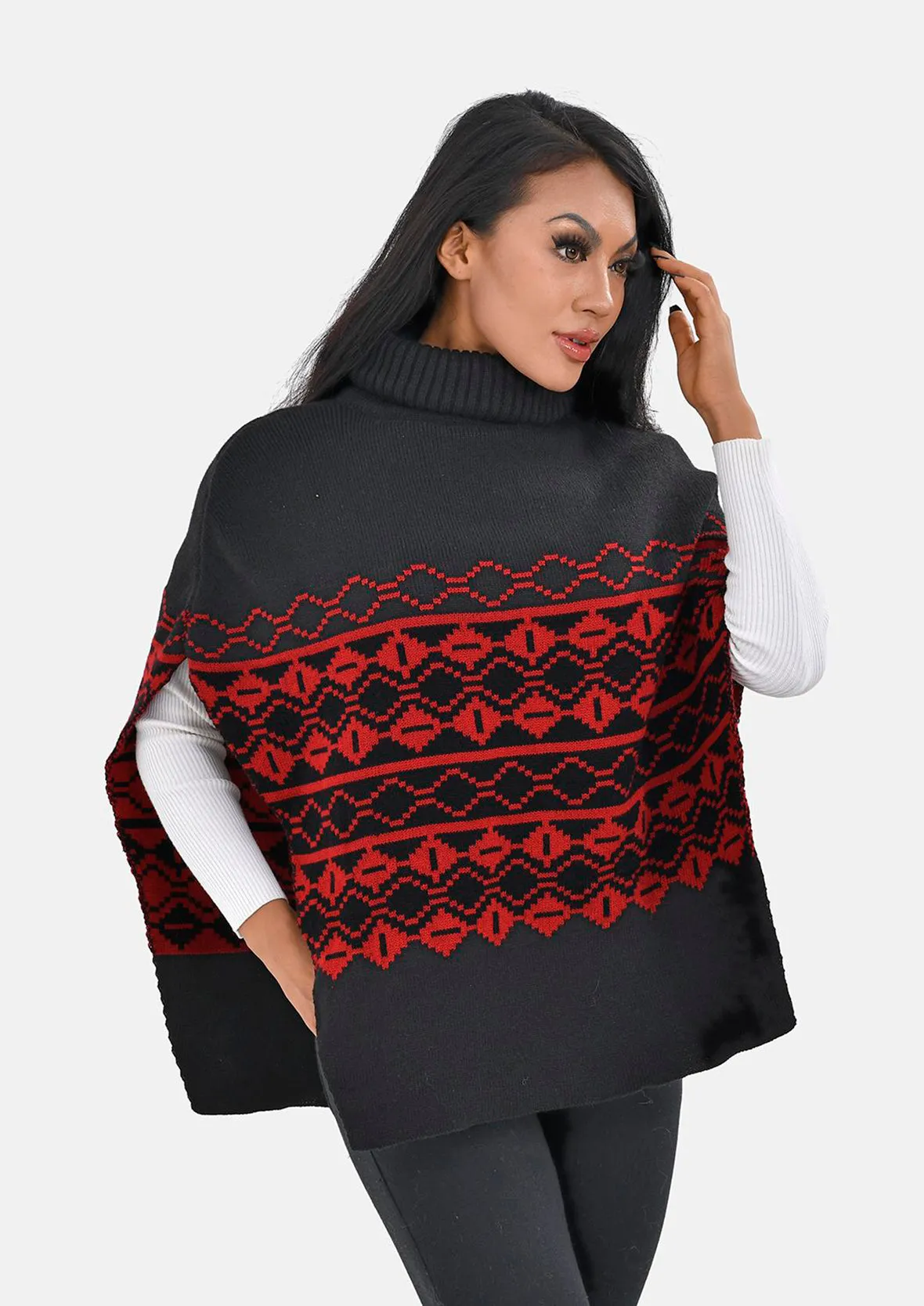 Roll neck sleeveless jumper