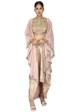 Rose gold concept drape with cape