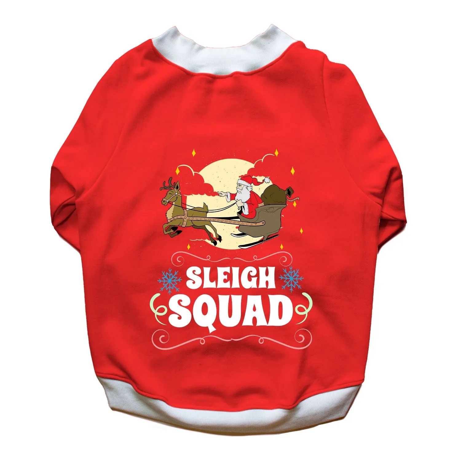 Ruse 'Basics' "Sleigh Squad" Printed Crew Neck Full Sleeve Sweatshirt For Dogs