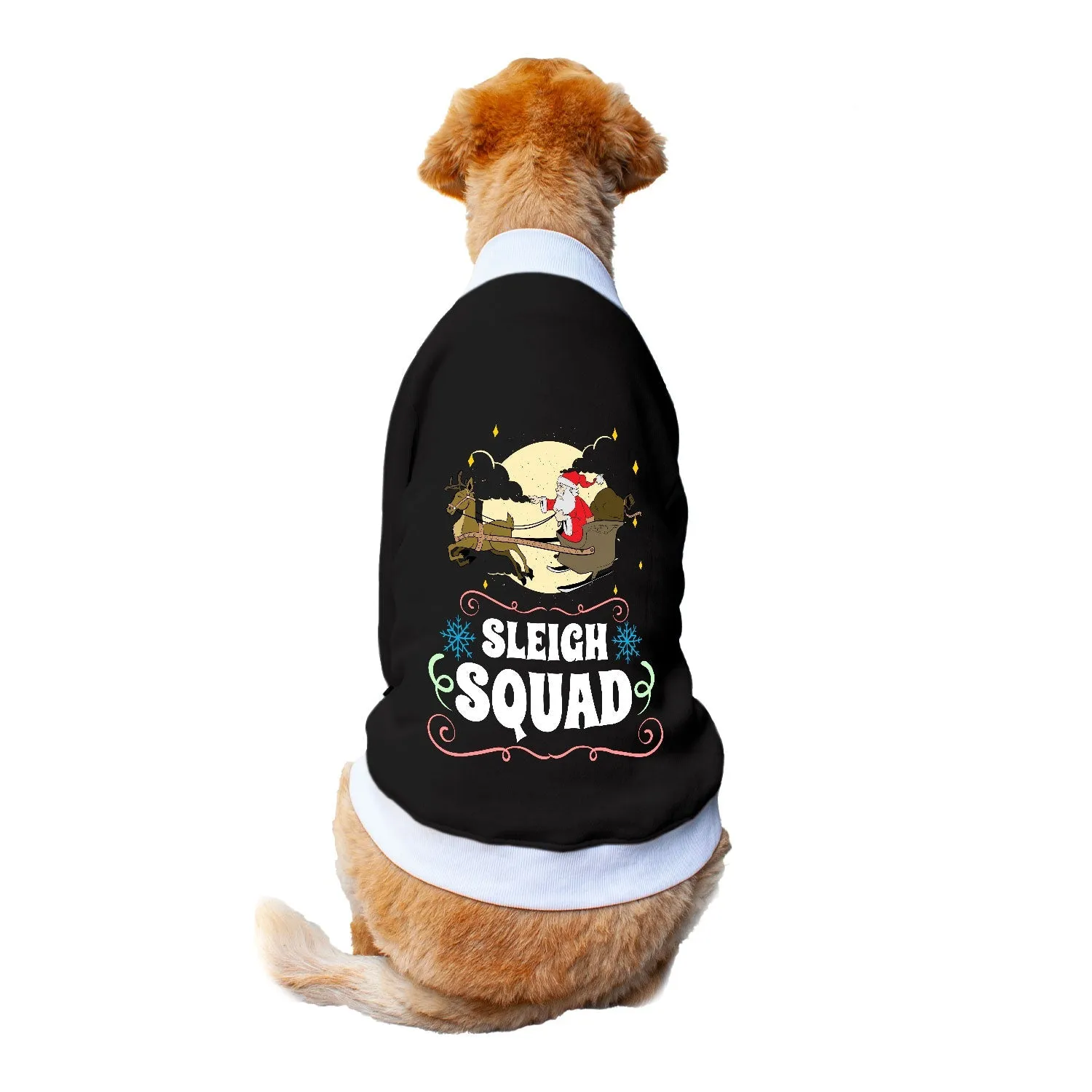 Ruse 'Basics' "Sleigh Squad" Printed Crew Neck Full Sleeve Sweatshirt For Dogs