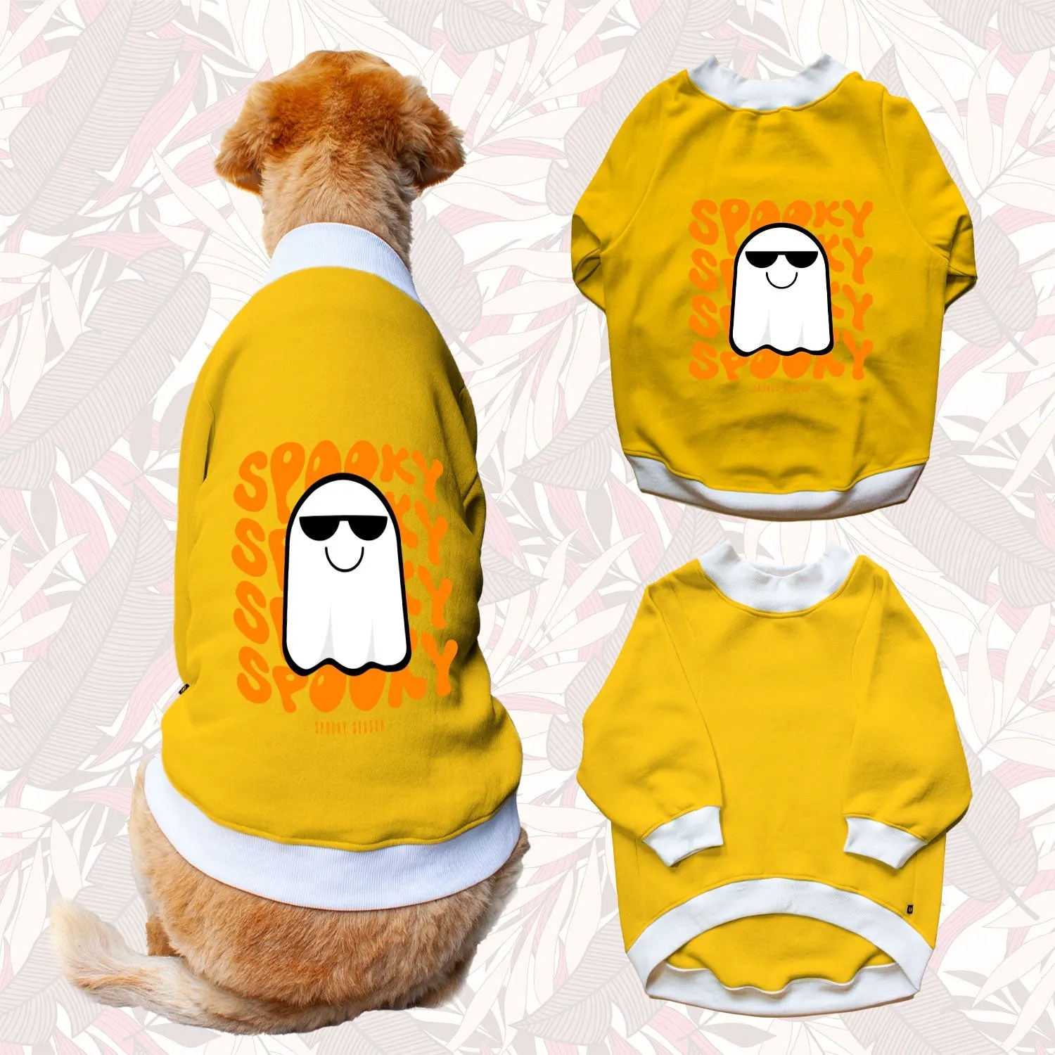 Ruse 'Basics' "Spooky Halloween" Printed Crew Neck Full Sleeve Sweatshirt For Dogs