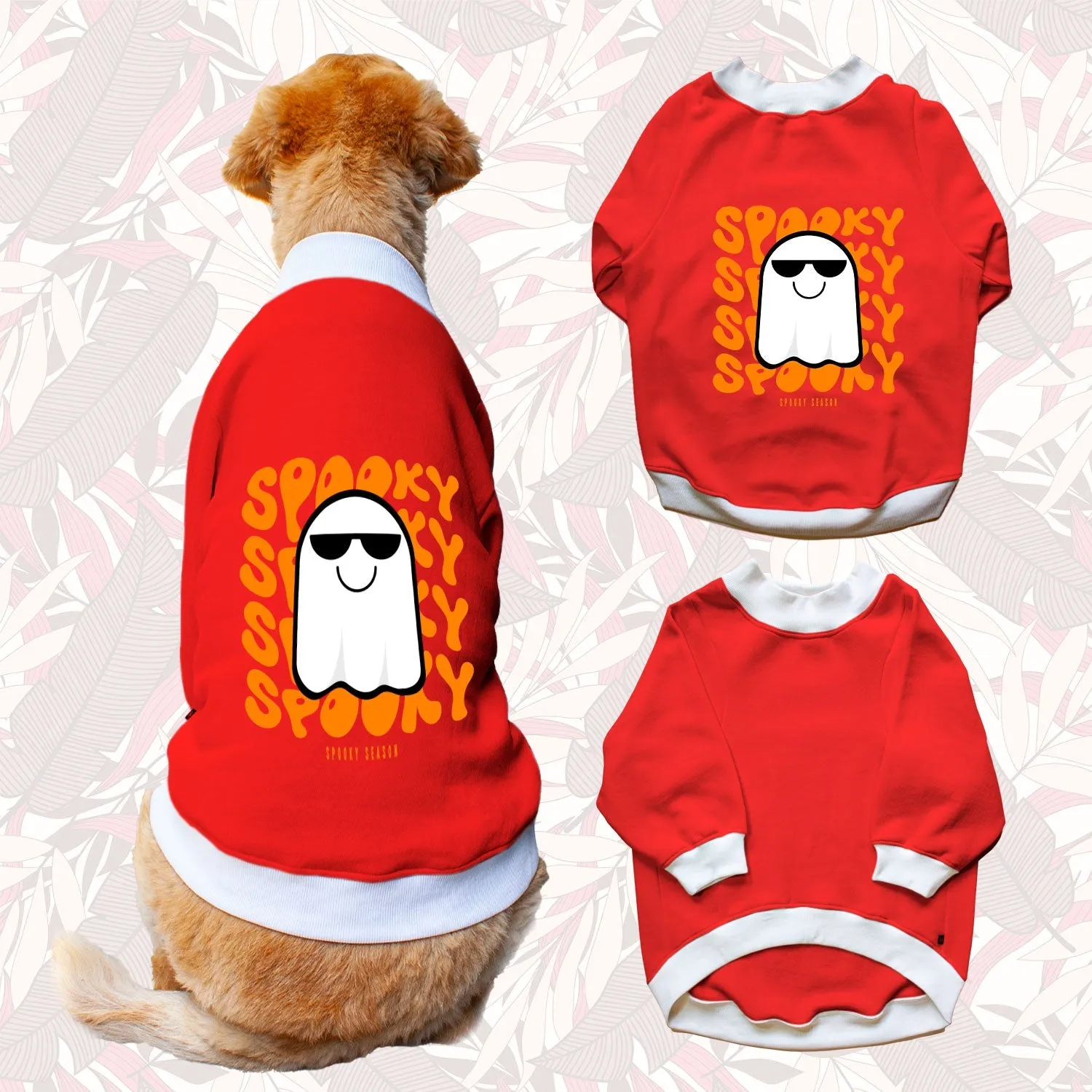 Ruse 'Basics' "Spooky Halloween" Printed Crew Neck Full Sleeve Sweatshirt For Dogs