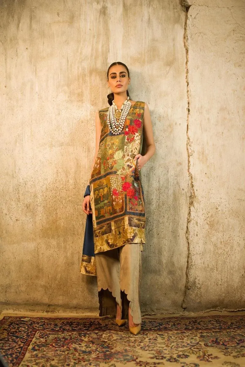 Shamaeel - Mughal Prints Silk Tunic - M2