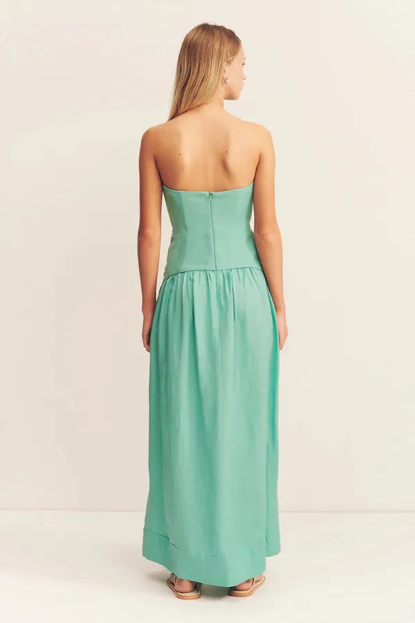 SHONA JOY - Alec Strapless Panelled Maxi Dress - Pool