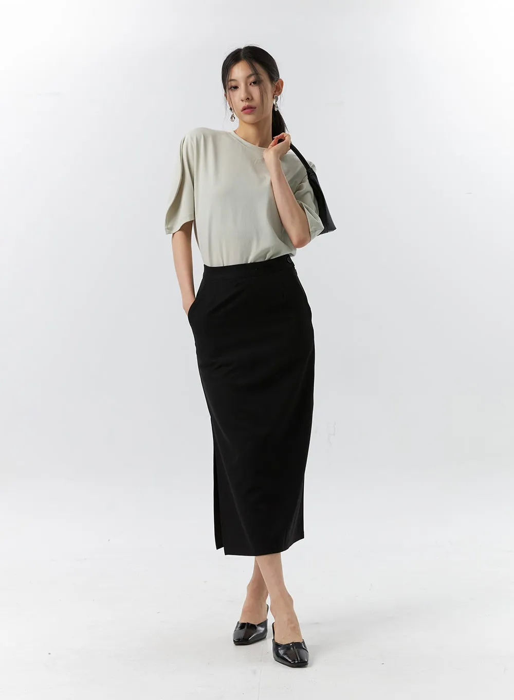 Side Slit Maxi Skirt IL321