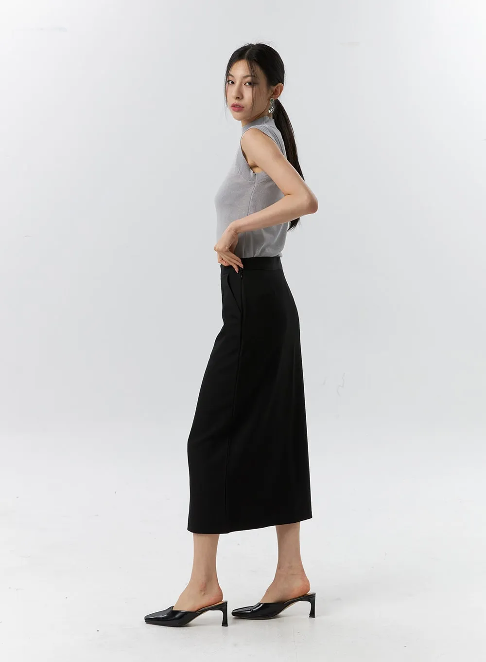 Side Slit Maxi Skirt IL321