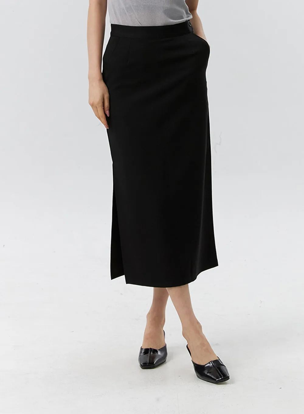 Side Slit Maxi Skirt IL321