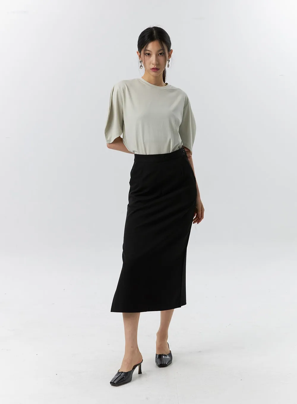 Side Slit Maxi Skirt IL321