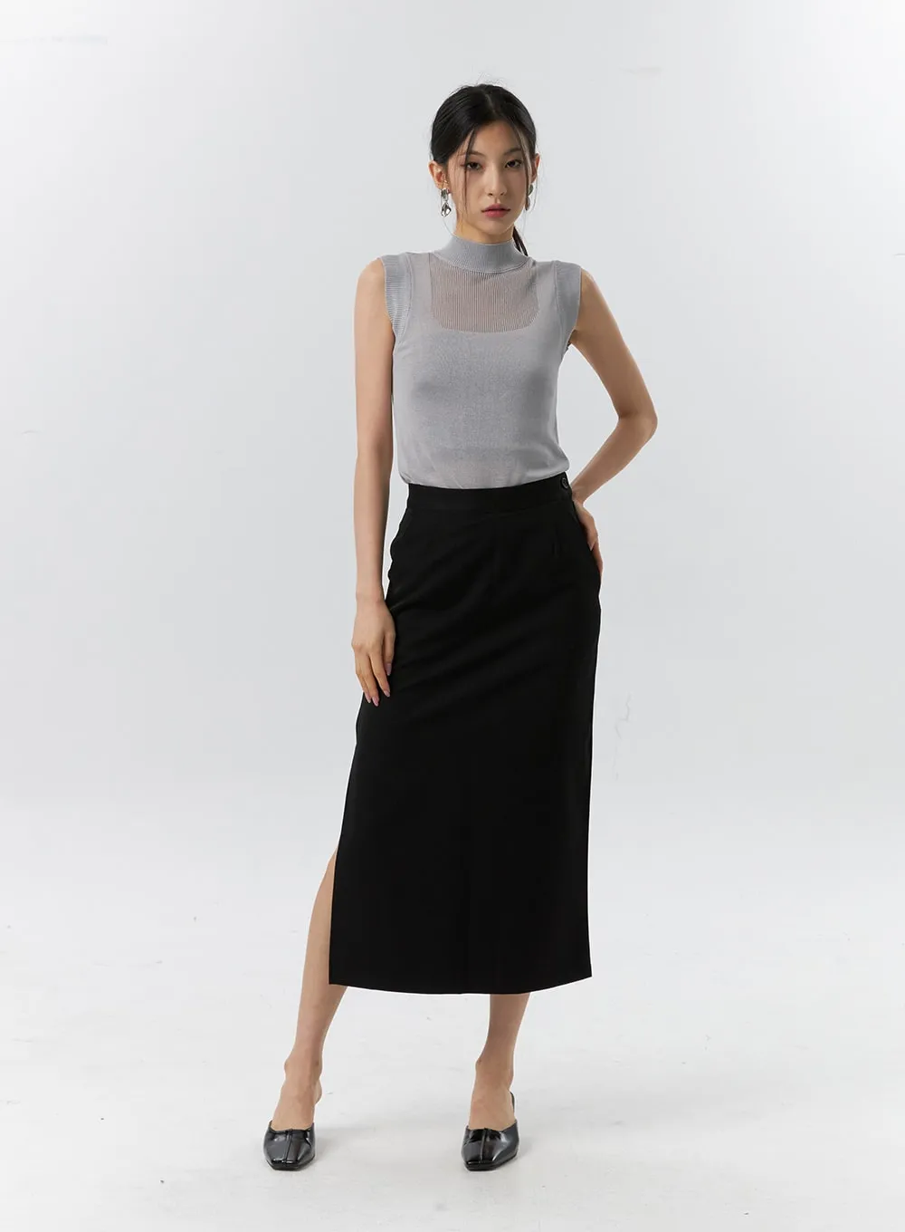 Side Slit Maxi Skirt IL321