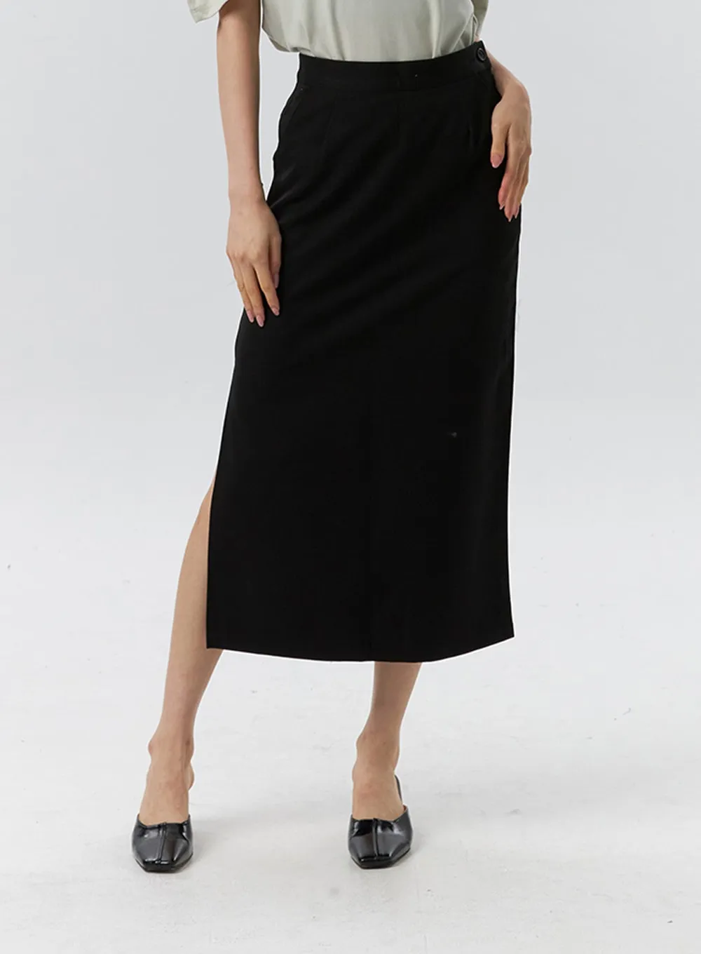 Side Slit Maxi Skirt IL321