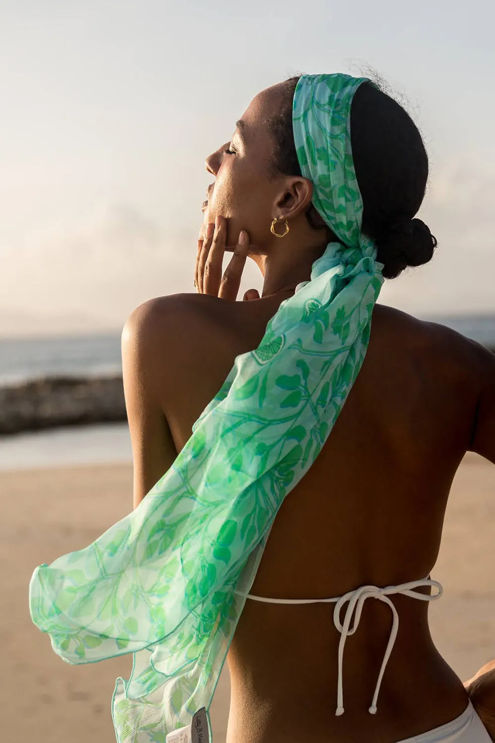 Silk Chiffon Sarong LIME TREE