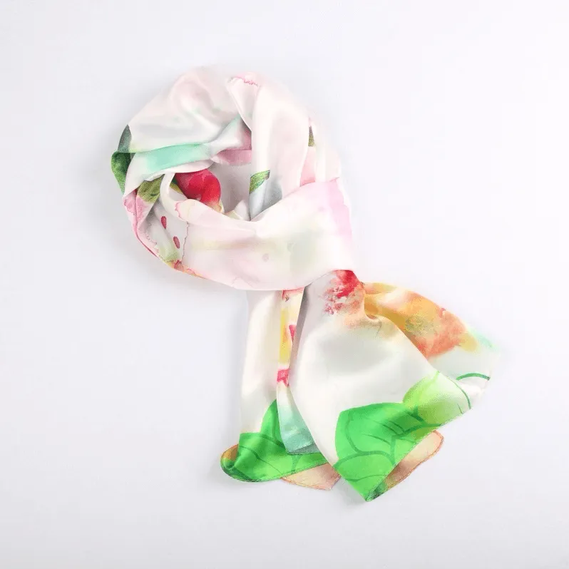 Silk Scarf Collections|Blossom Range|Lotus Design|Rainbow|Long Silk Scarf