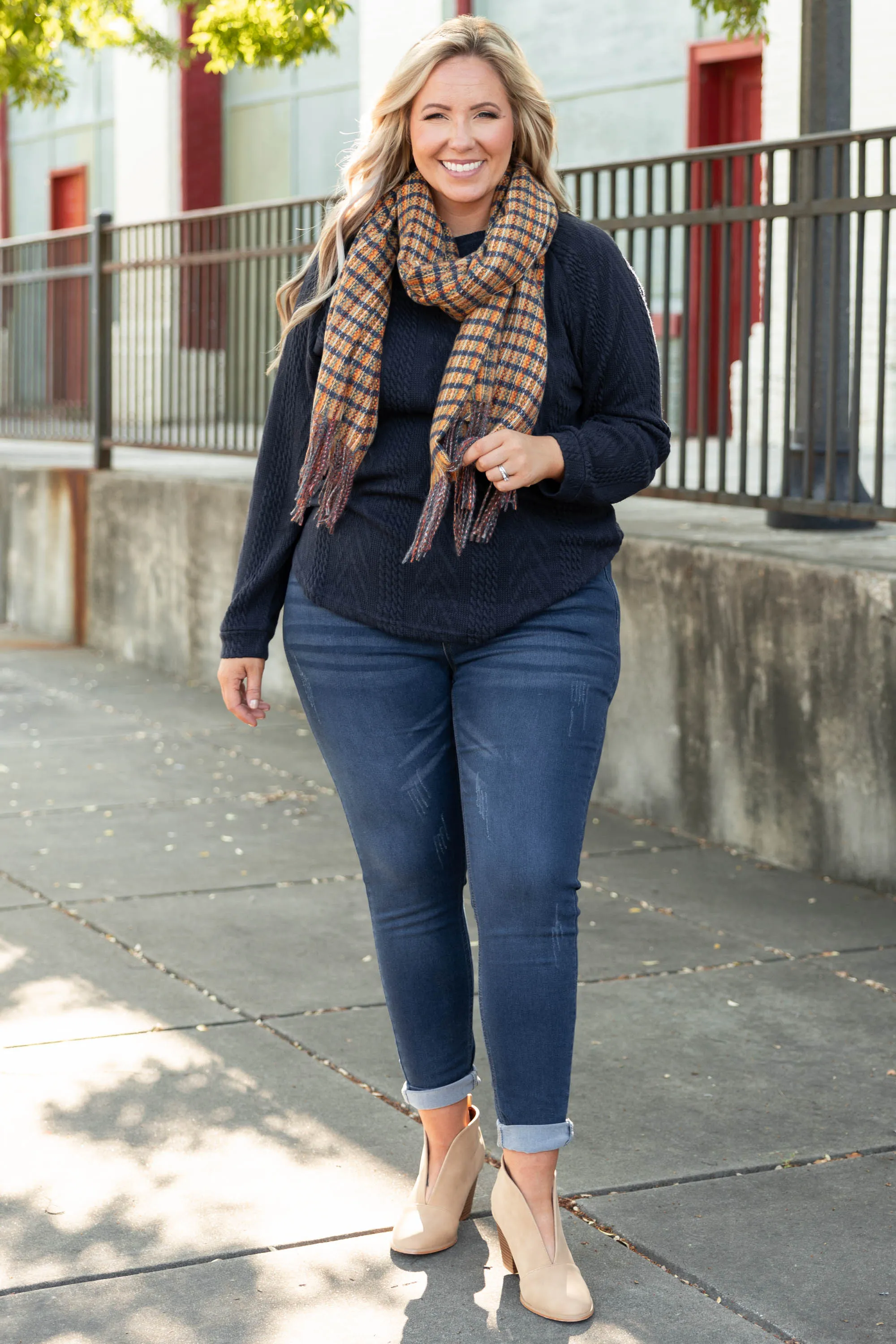 Slouchy Cableknit, Navy