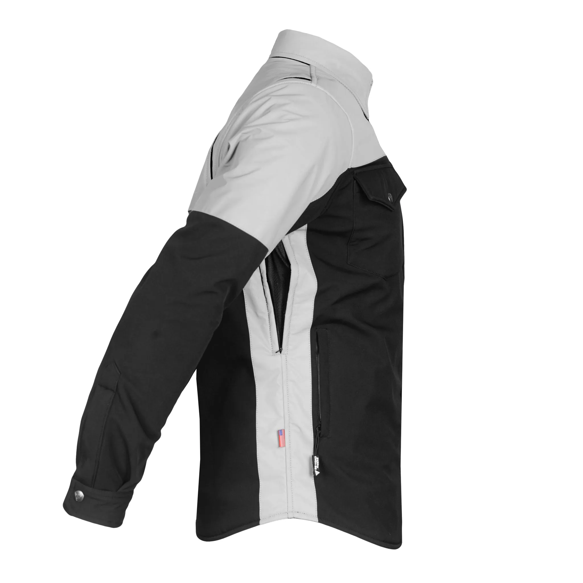 SoftShell Reflective "Alloy Ecplise" Winter Jacket for Men - Black and Silver with Pads