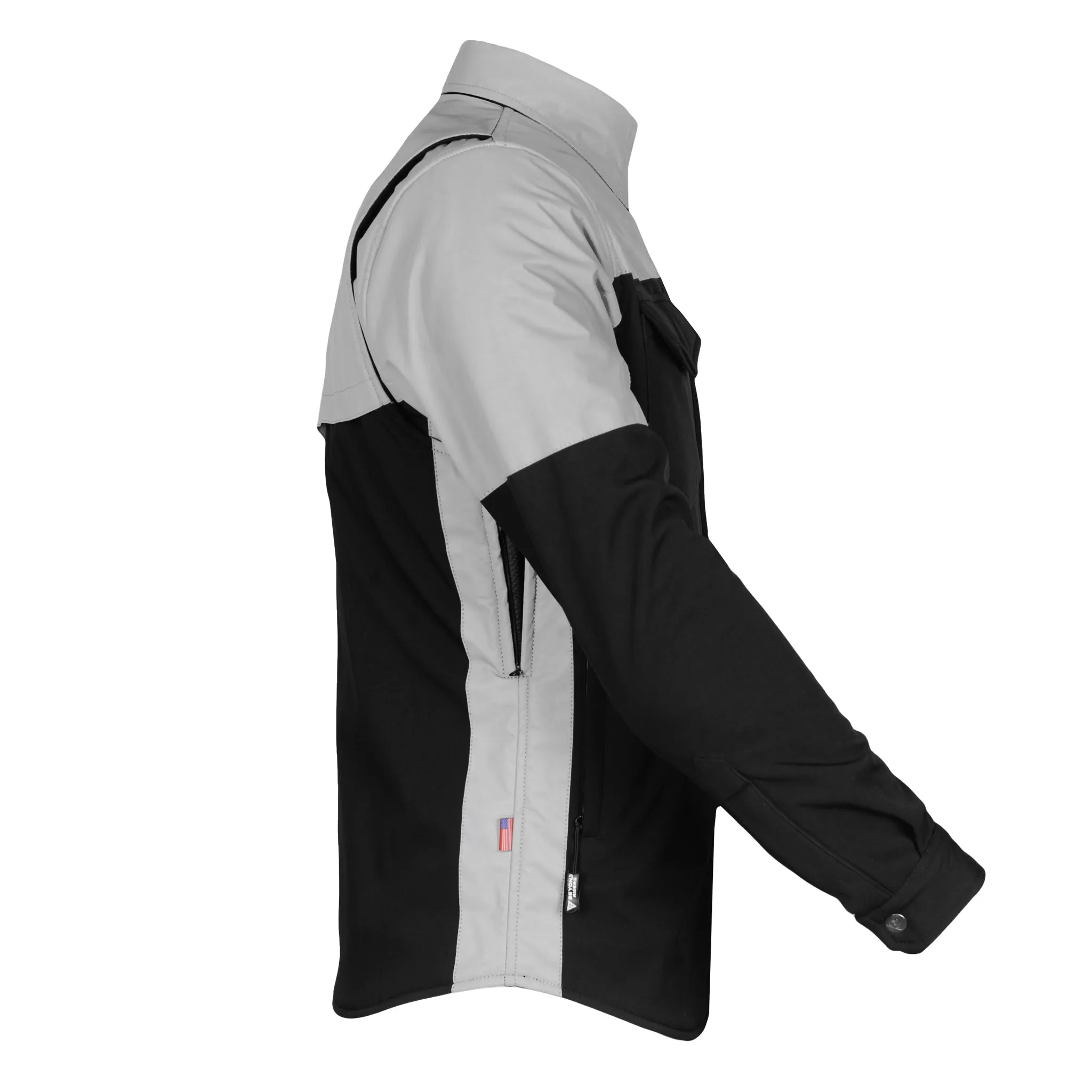 SoftShell Reflective "Alloy Ecplise" Winter Jacket for Men - Black and Silver with Pads