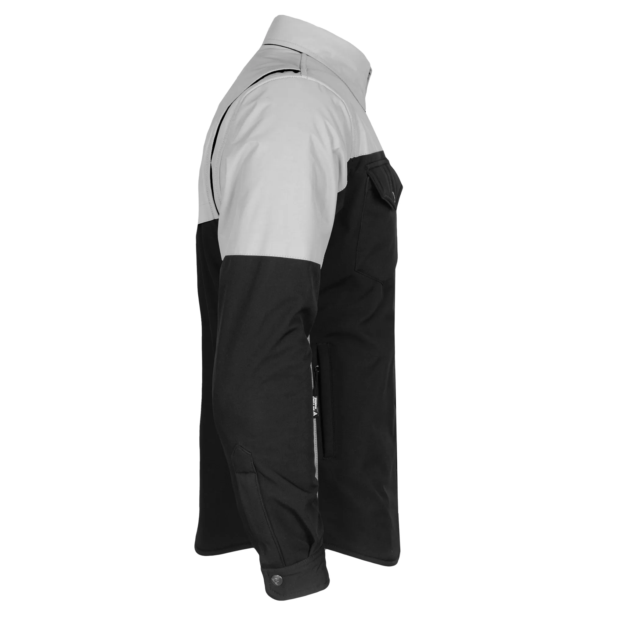 SoftShell Reflective "Alloy Ecplise" Winter Jacket for Men - Black and Silver with Pads