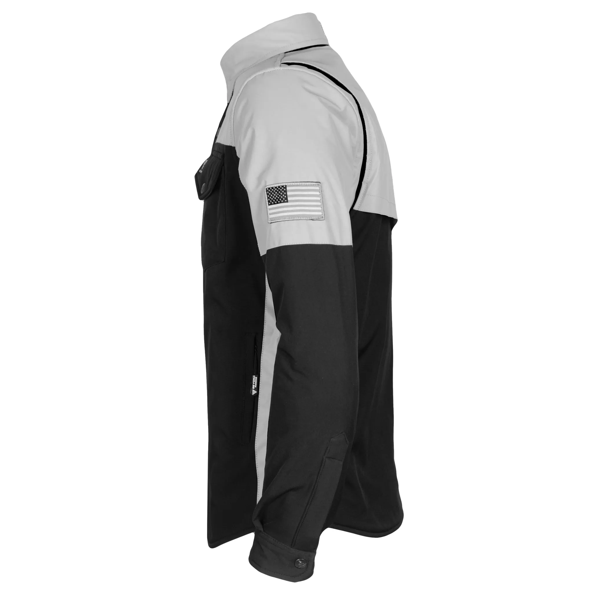 SoftShell Reflective "Alloy Ecplise" Winter Jacket for Men - Black and Silver with Pads