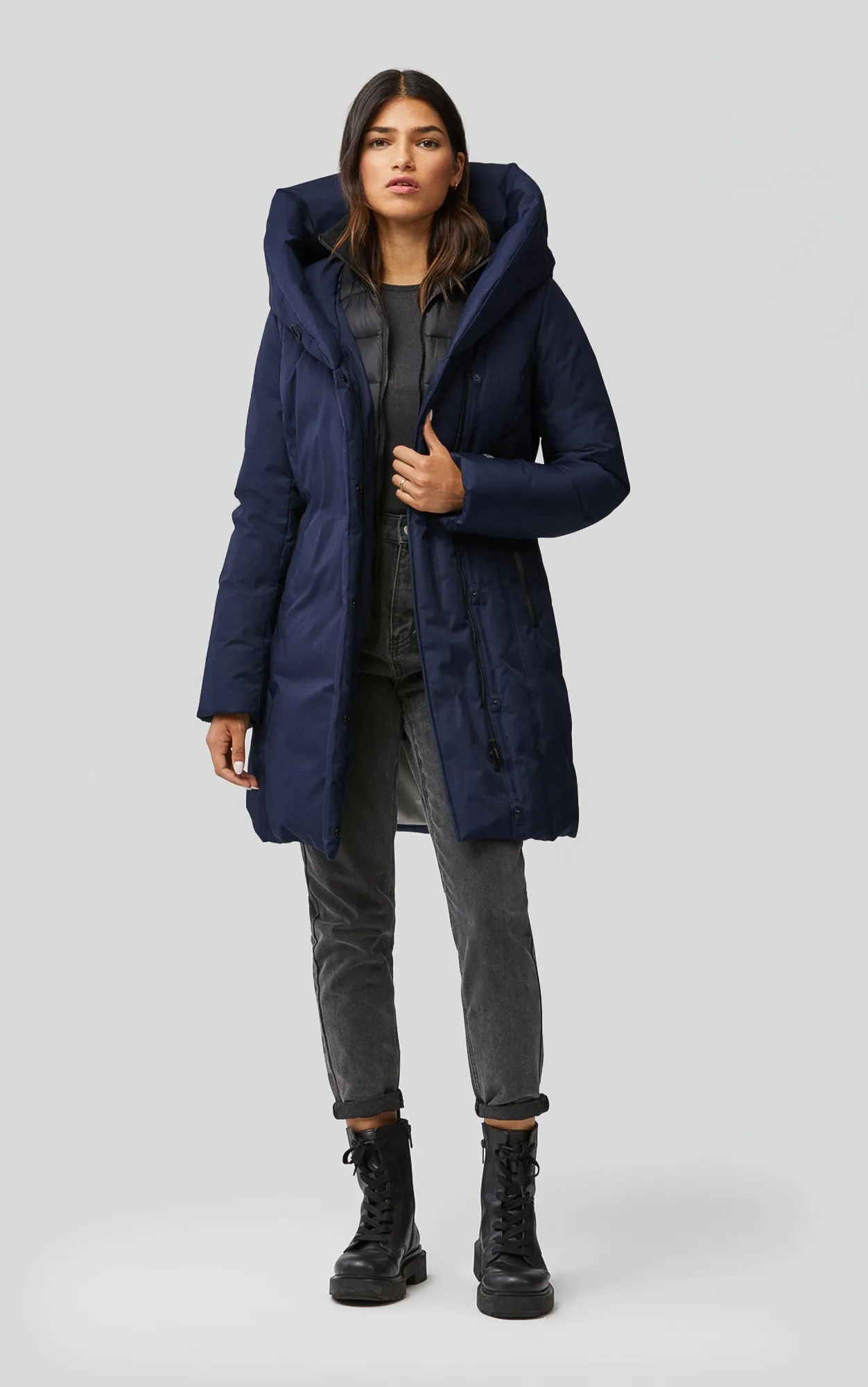 SOIA&KYO CAMELIA - Slim-Fit Classic Down Coat With Large Hood