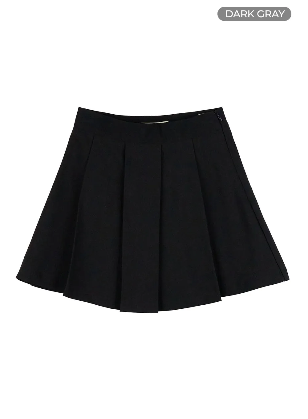 Solid Pleated Mini Skirt OG419