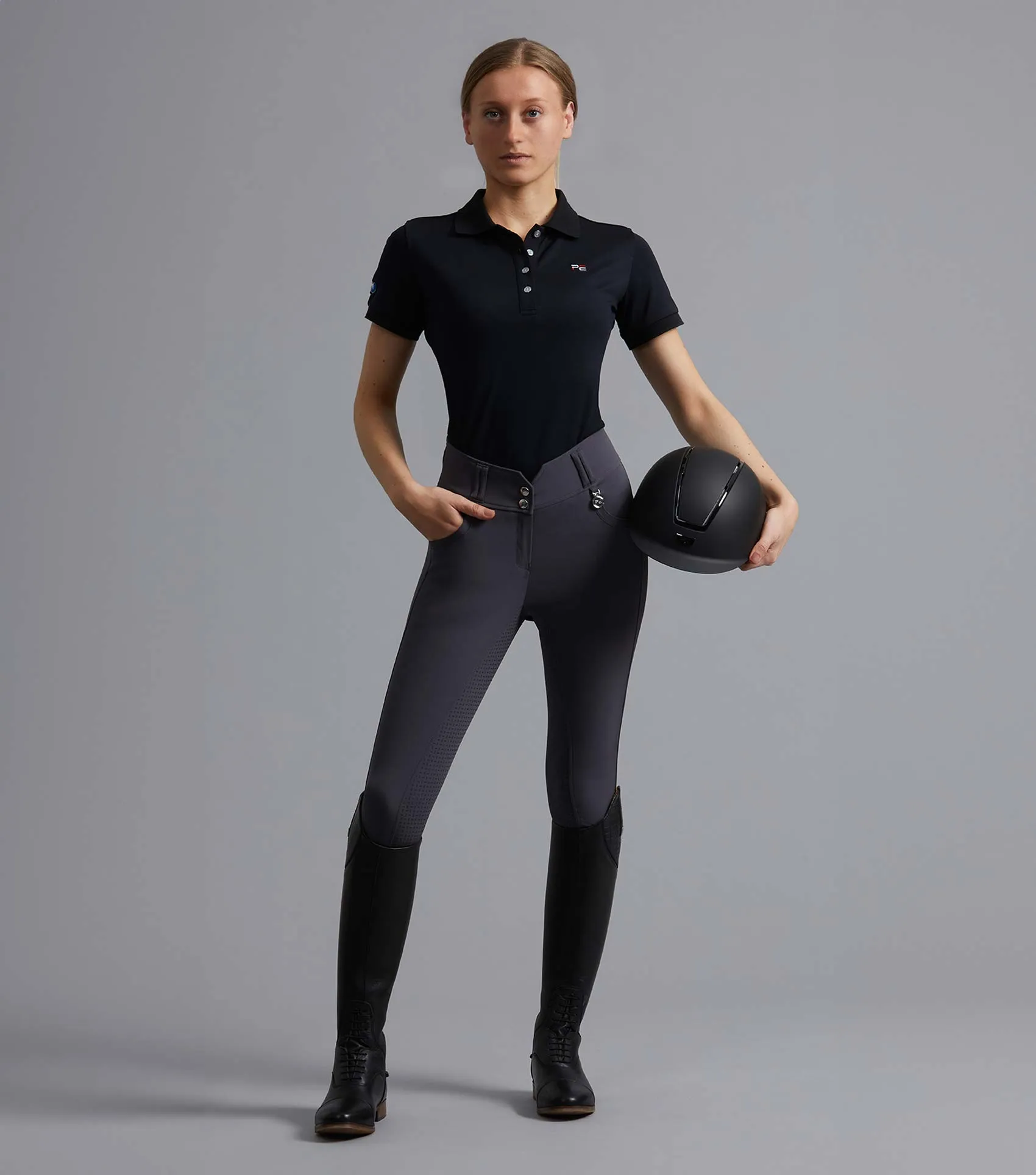 Sophia Ladies Full Seat High Waist Riding Breeches Anthracite