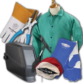 Starter Welding Student Kit with Passive Welding Helmet/Hood (8 piece kit)