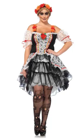 Sugar Skull Senorita Plus Size Womens Mexican Costume