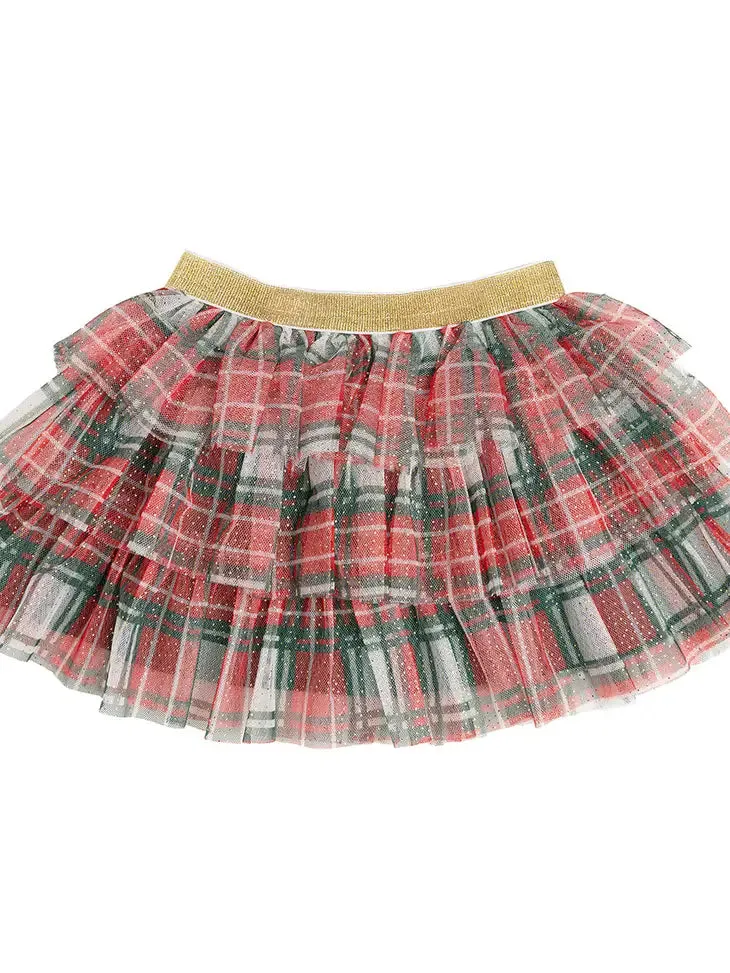 SWE Christmas Plaid Tiered Tutu