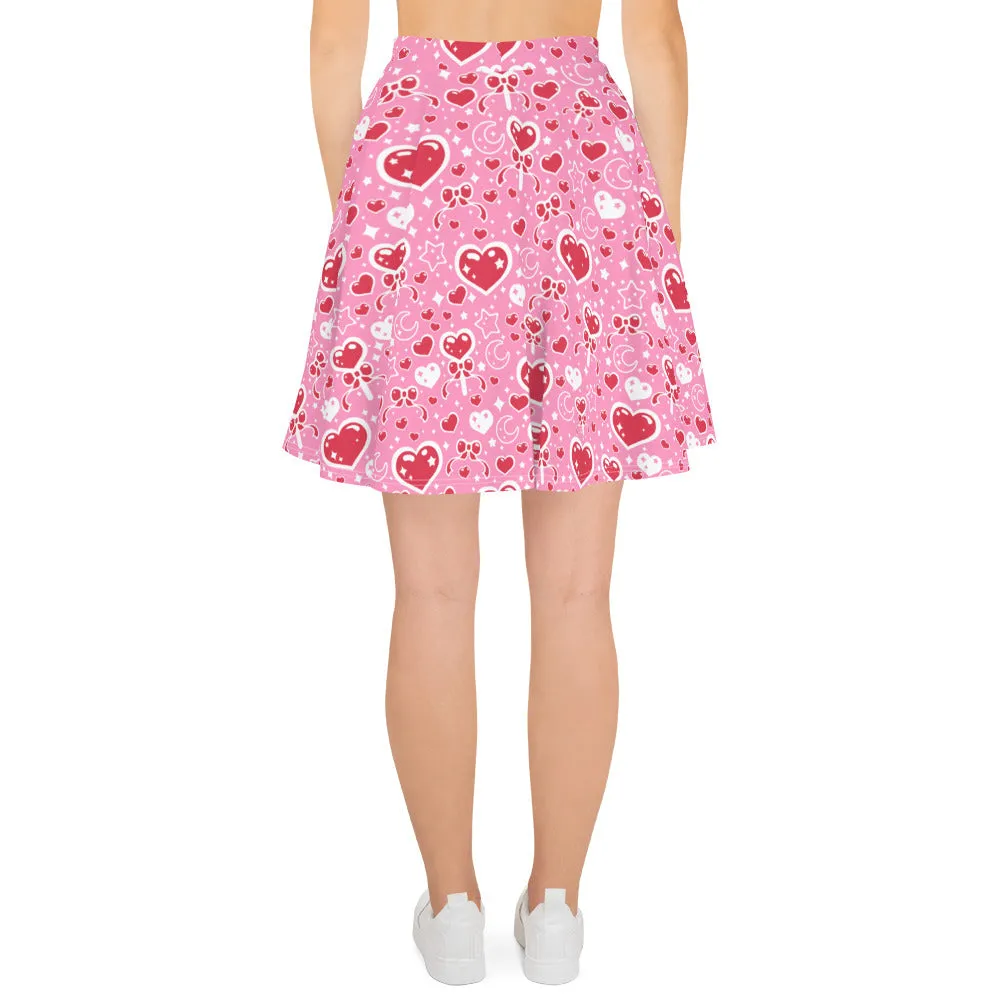 Sweet Feelings Pink Skater Skirt