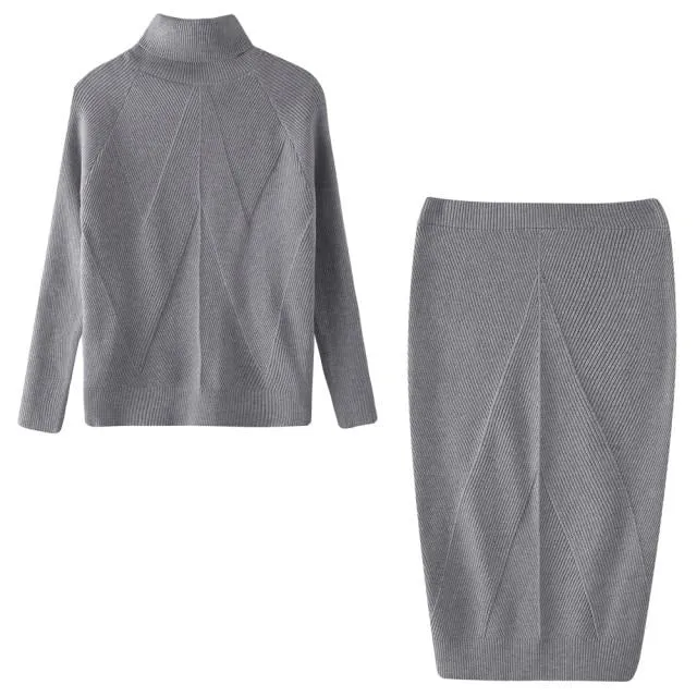 Terry Sweater   Skirt Suit