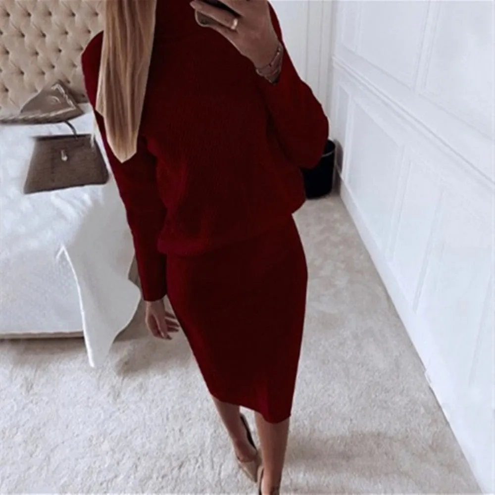 Terry Sweater   Skirt Suit