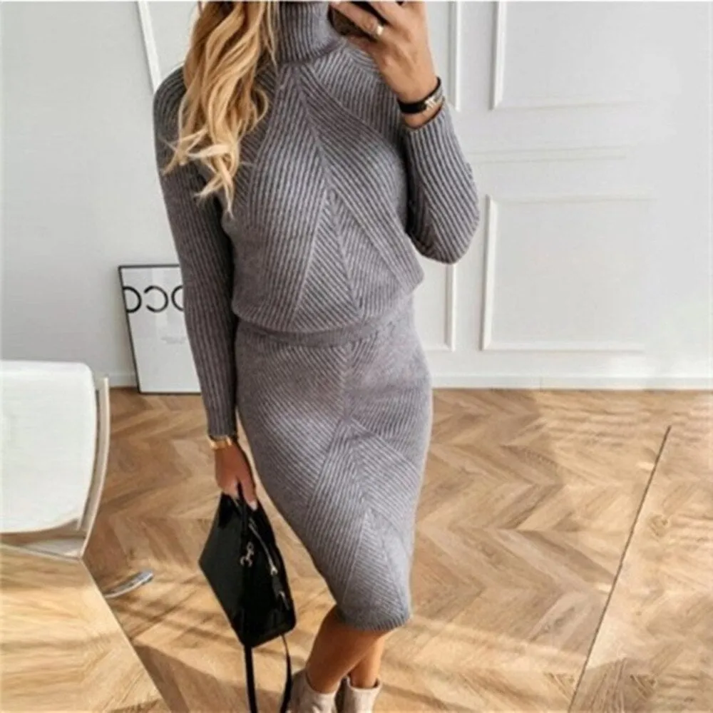 Terry Sweater   Skirt Suit