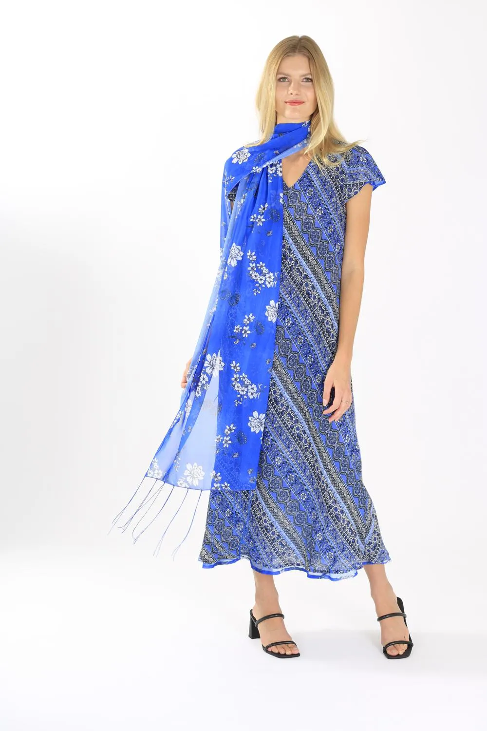 THE FLORY REVERSIBLE DRESS IN INDIGO BLUE