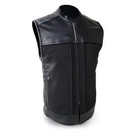 The Hideout Men's Leather & Textile Vest