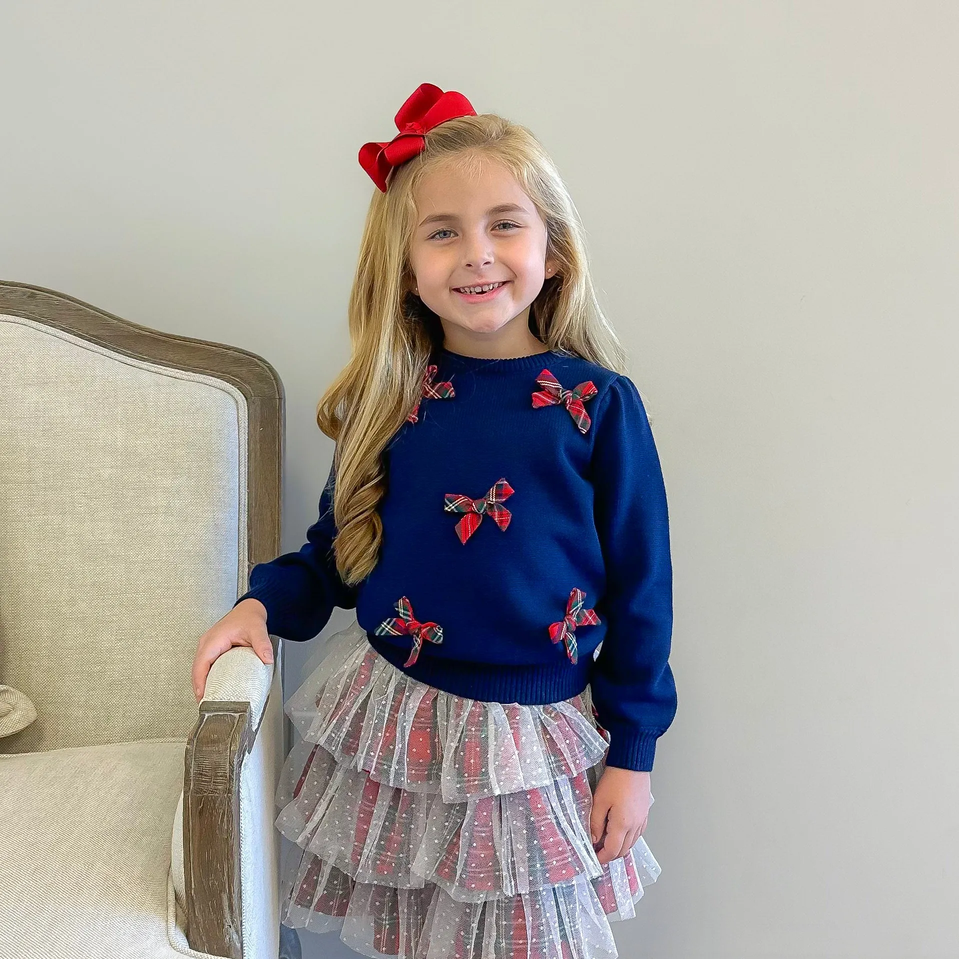 Tiered Tulle Skirt - Christmas Plaid