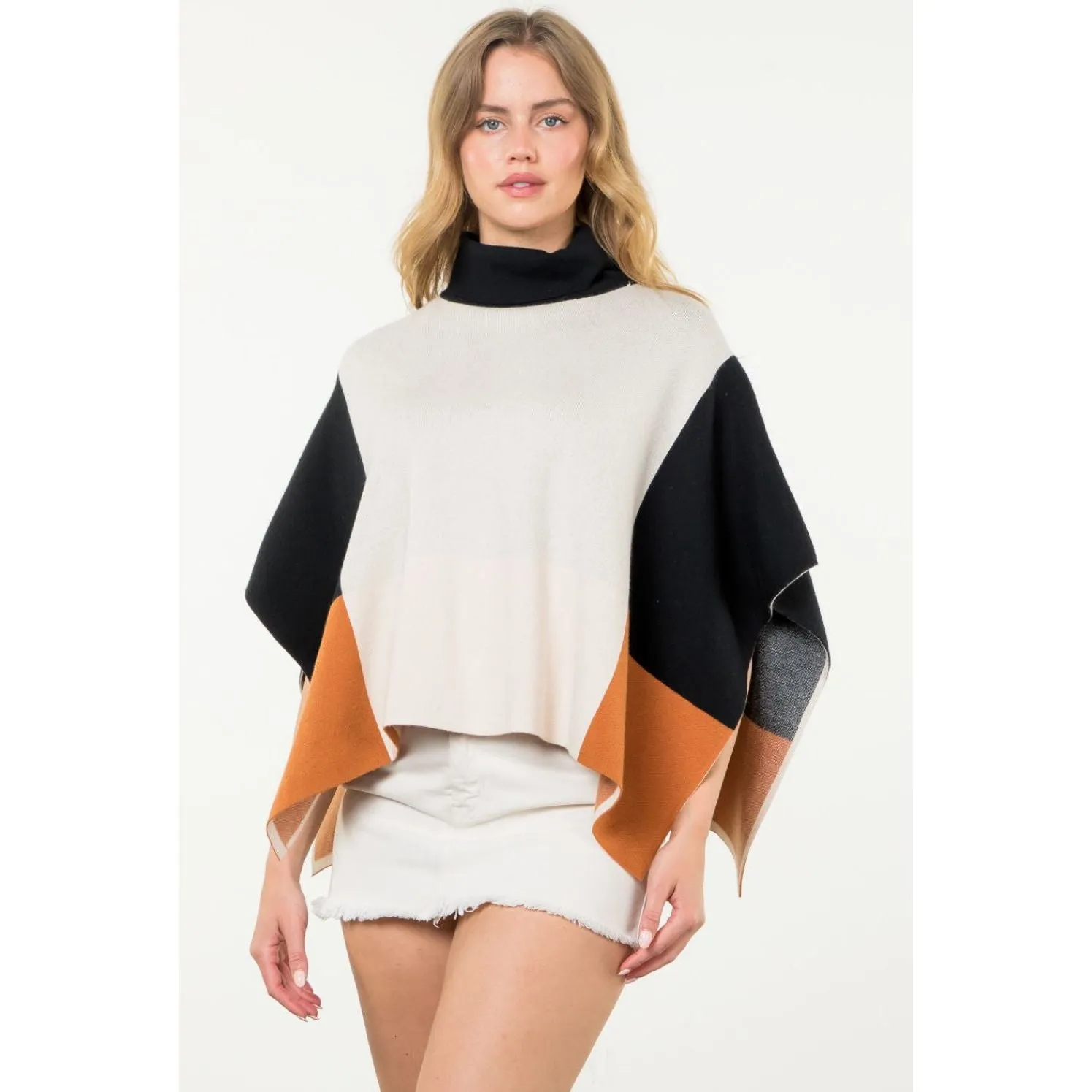 Tiffany Colorblock THML Poncho