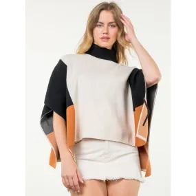 Tiffany Colorblock THML Poncho