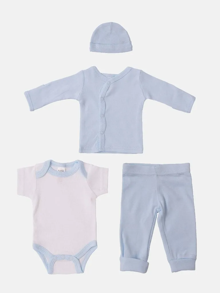 Tiny Baby Boy 4 piece set - Baby Blue