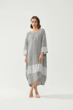 Tulip Dress Grey Stripe