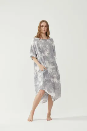 Tulip Dress Grey Tie Dye