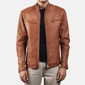 Turbo Brown Motorcycle Leather Jacket