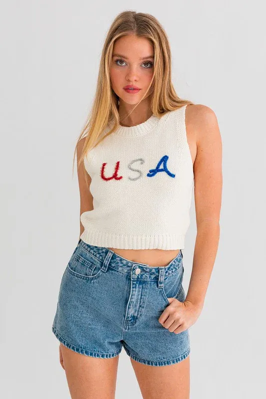 USA knit tank