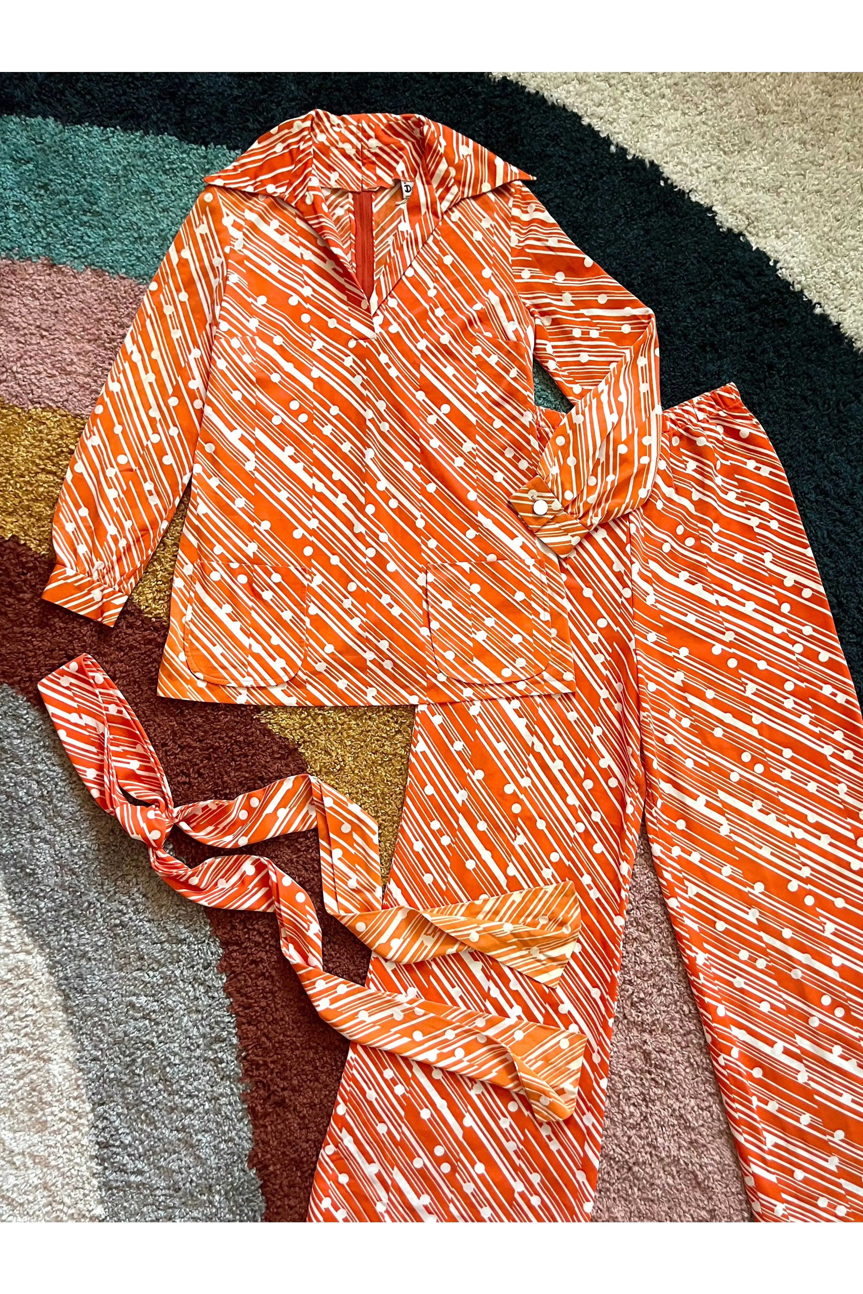 Vintage 70s Orange 3-Piece Set