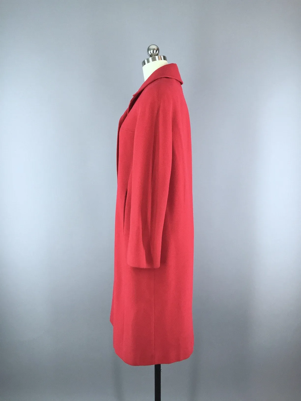 Vintage Cashmere Coat / Rose Red