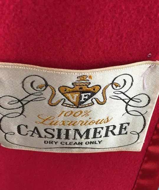 Vintage Cashmere Coat / Rose Red