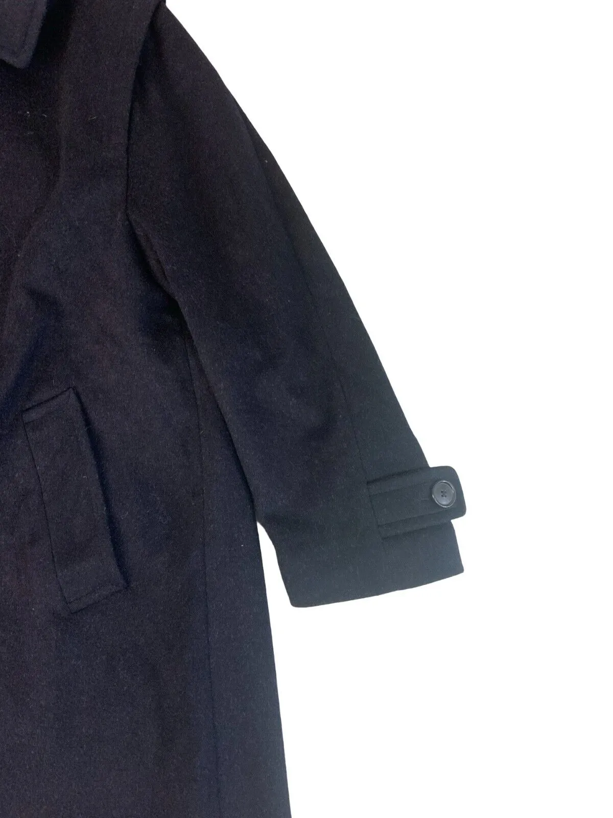 VINTAGE HUGO BOSS WOOLLEN OVERCOAT NAVY BLUE SIZE XL